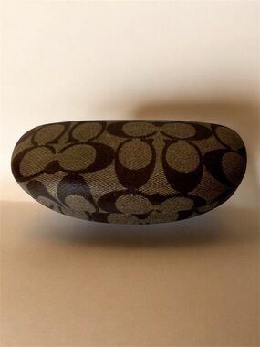 Coach logo Brown Patterned Eyeglass Case